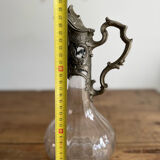 Glass ewer decanter with tin frame