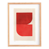 Peinture abstraite 30x40cm illustration minimaliste rouge signée Eawy