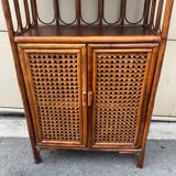 Vintage rattan shelf unit from the 70s