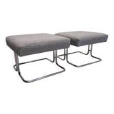 Pair of low stools or tubular ottomans Space Age, France circa 1970.
