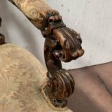 Richly carved Napoleon III ceremonial armchair