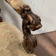 Fauteuil d'apparat richement sculpté Napoléon III