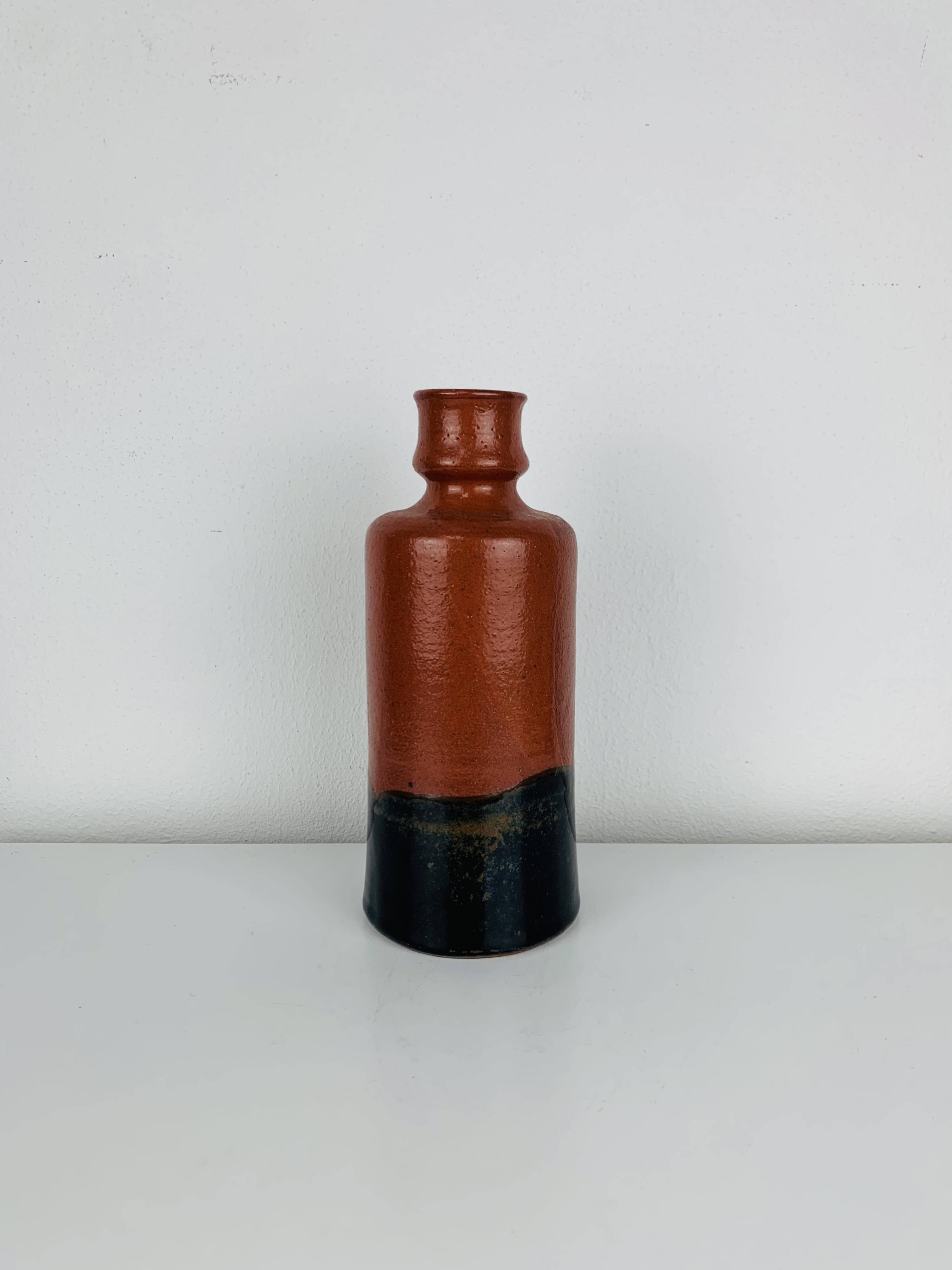 Vase organique vintage en grès