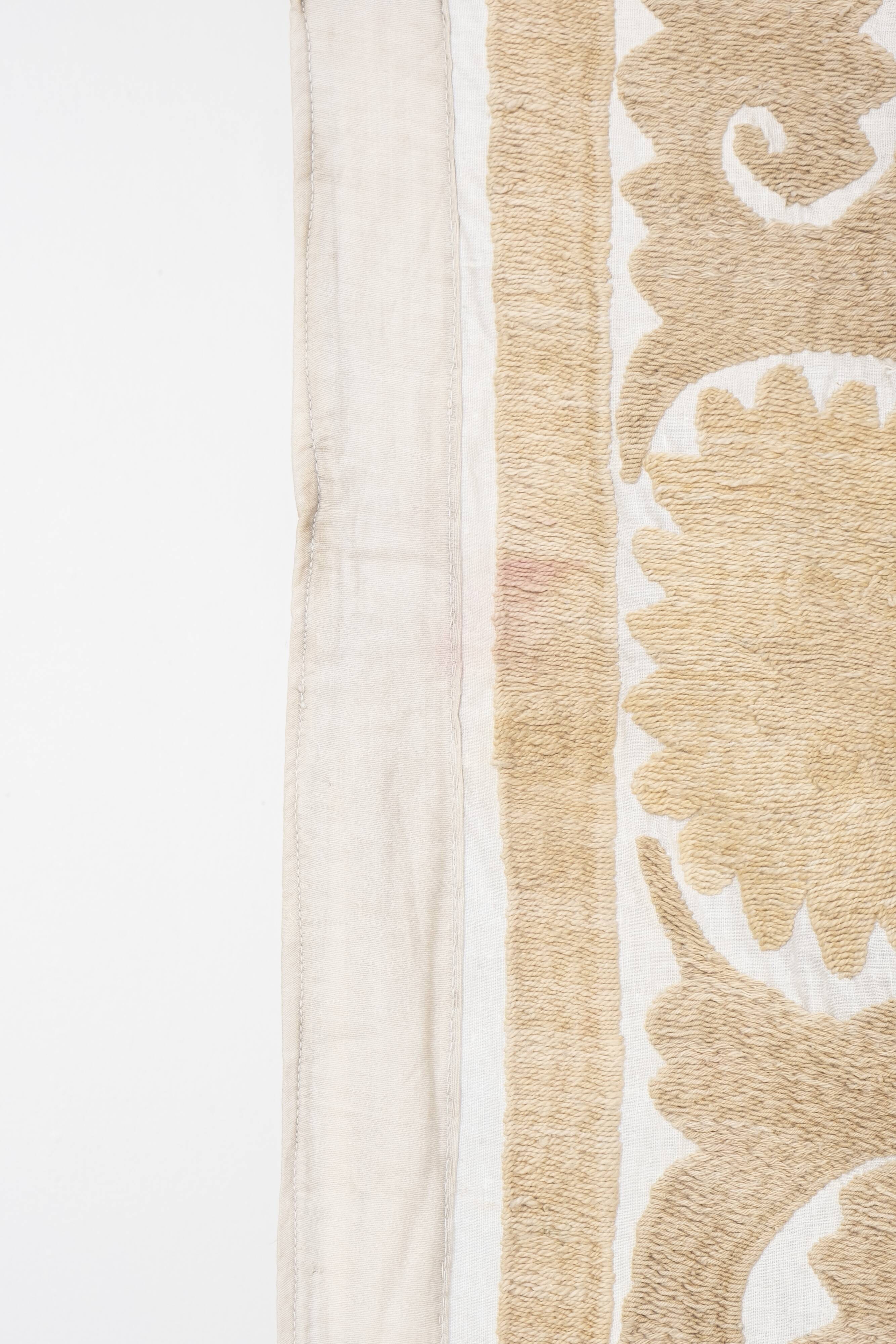 Hand Embroidered Suzani Bedspread 7'9" X 10'10"