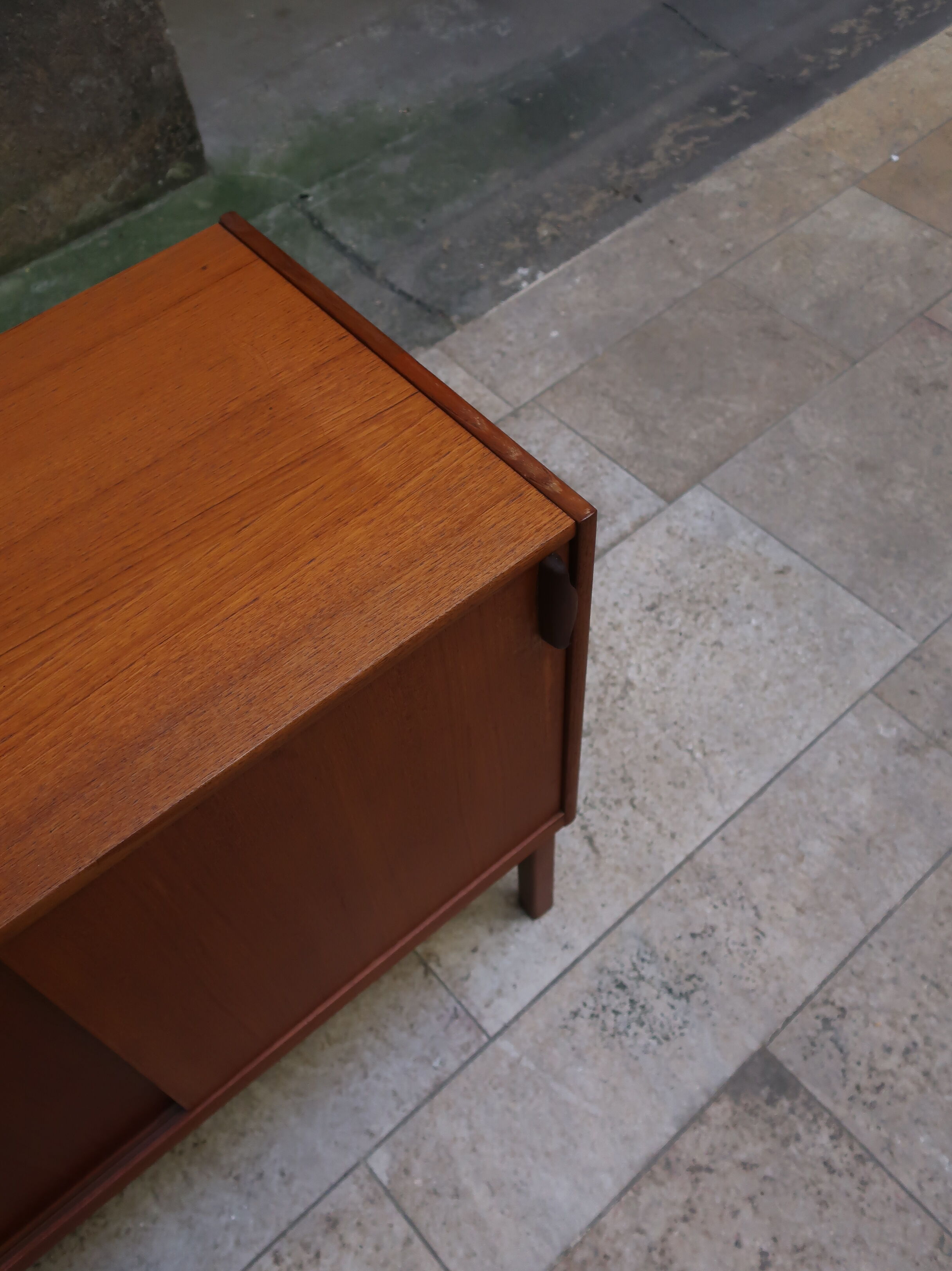 Two-door teak storage unit from the 1960s