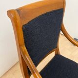 Biedermeier Armchair in Walnut & Black Boucle, South Germany, 1835