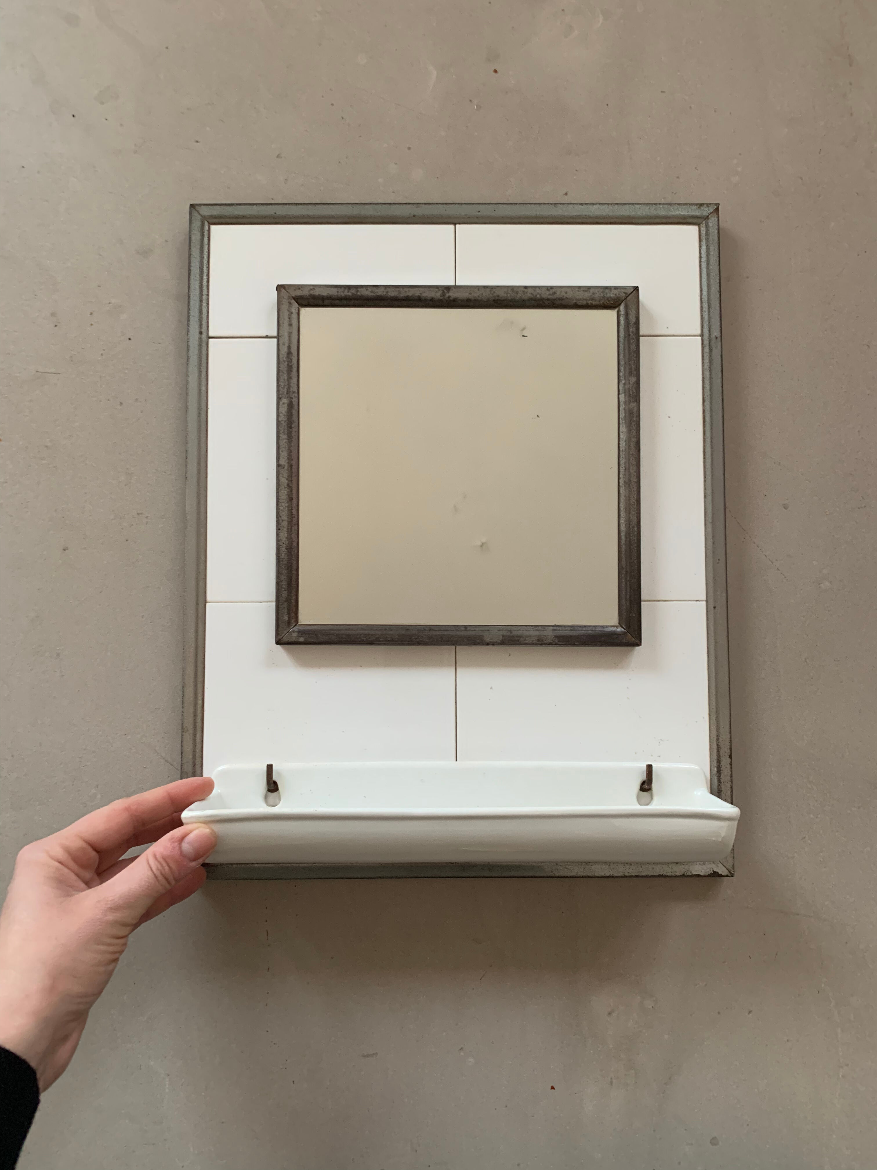 Barber mirror old tiles