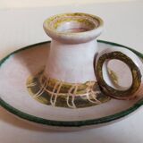 Duo of 50s ceramic hand candle holders