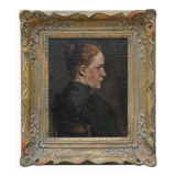 Portrait de "Jeune femme" à l'huile