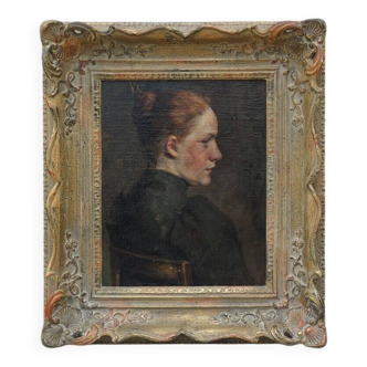 Portrait de "Jeune femme" à l'huile