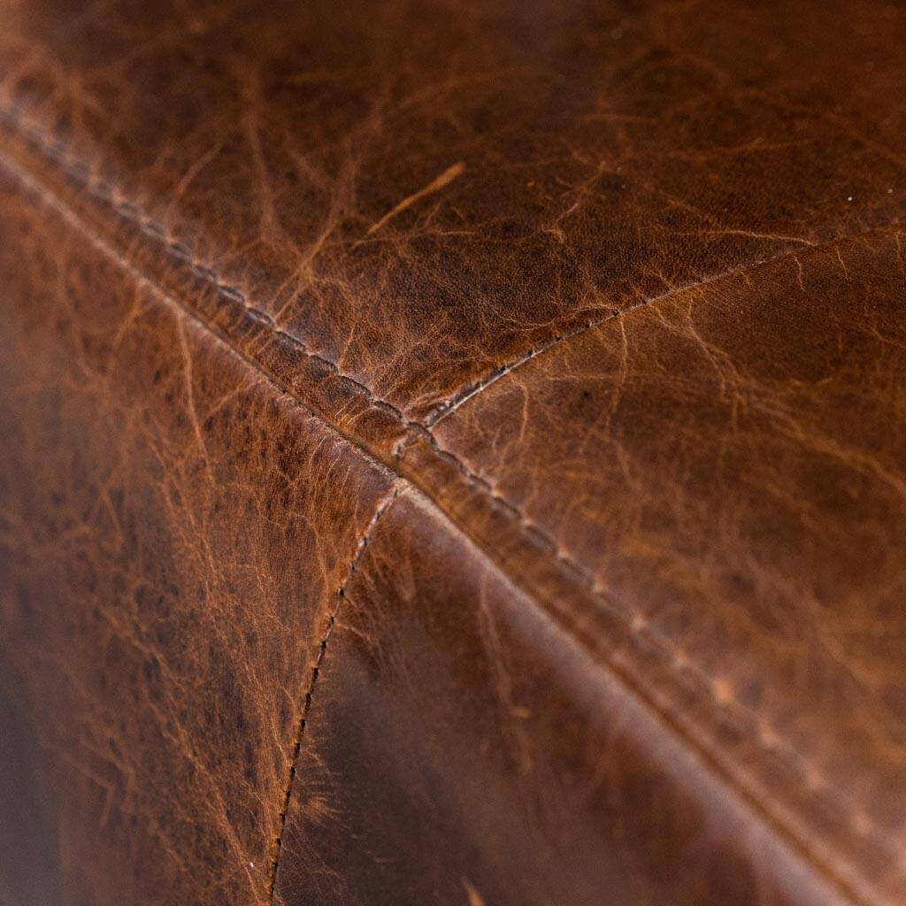 Brown leather armchair 1990s vintage modernism