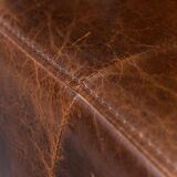 Brown leather armchair 1990s vintage modernism