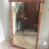 Ancient bamboo-style wood mirror
