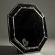Octagonal faux bamboo mirror silver colour