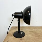 Lampe de table vintage en émail noir, 1950s