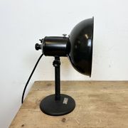 Vintage black enamel table photo lamp, 1950s