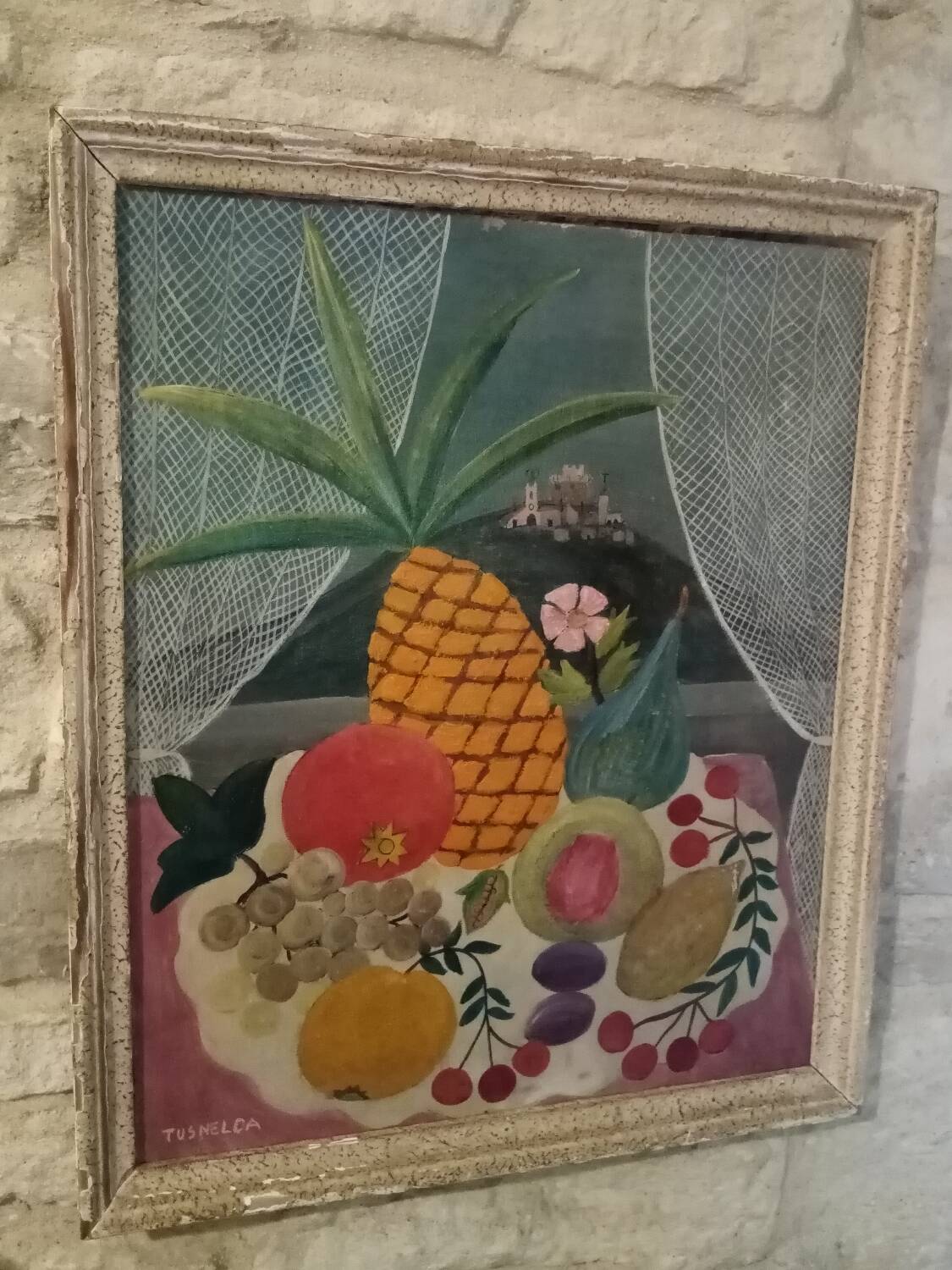 Oil painting on masonite Tusnelda Sanders