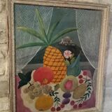 Peinture huile sur masonite Tusnelda Sanders
