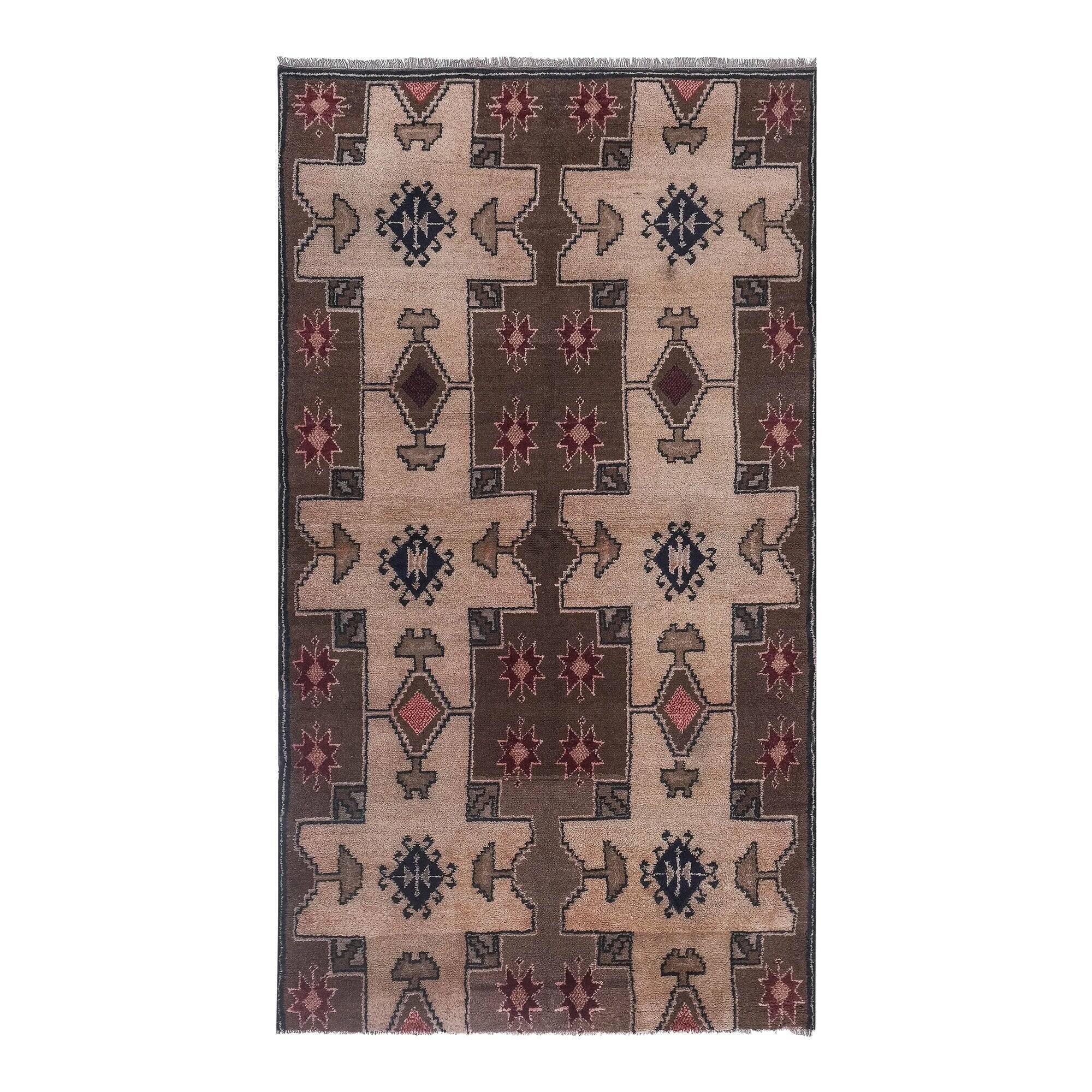 Vintage Turkish rug handmade 138x244 cm