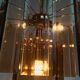 VINTAGE CHANDELIER IN SMOKED GLASS AND BRASS 1970