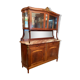 Sideboard two body mirror top marble decoration inlaid bronze Louis XVI