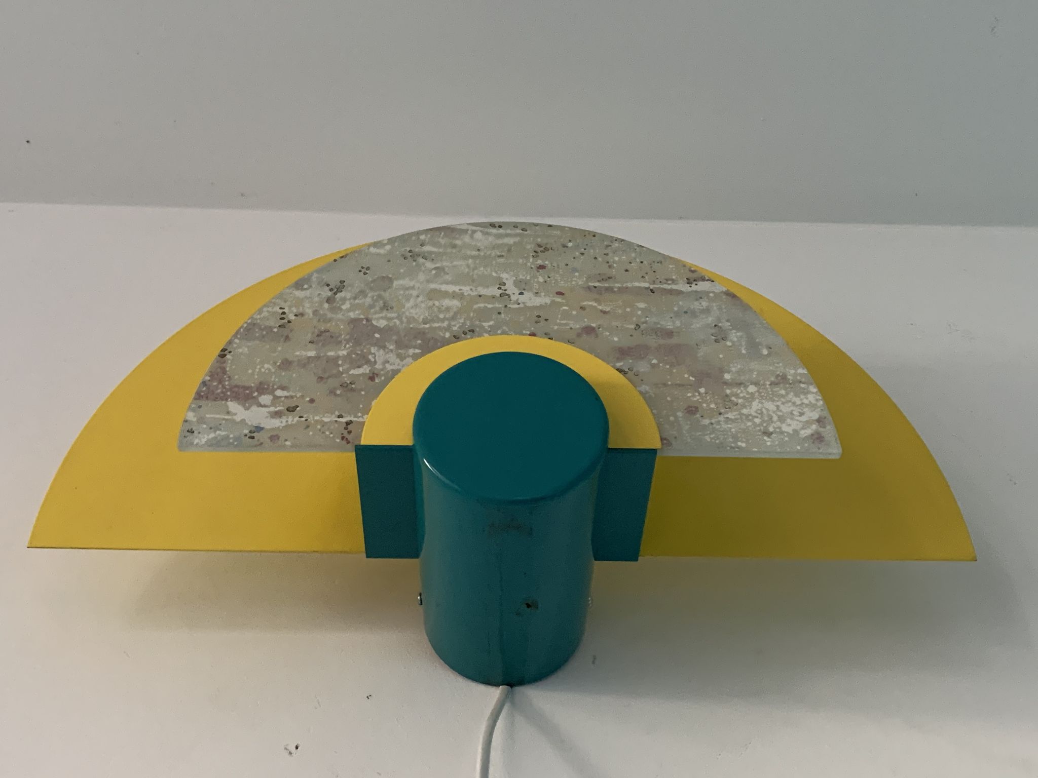 Colorful metal and glass wall light  Arlus 1980