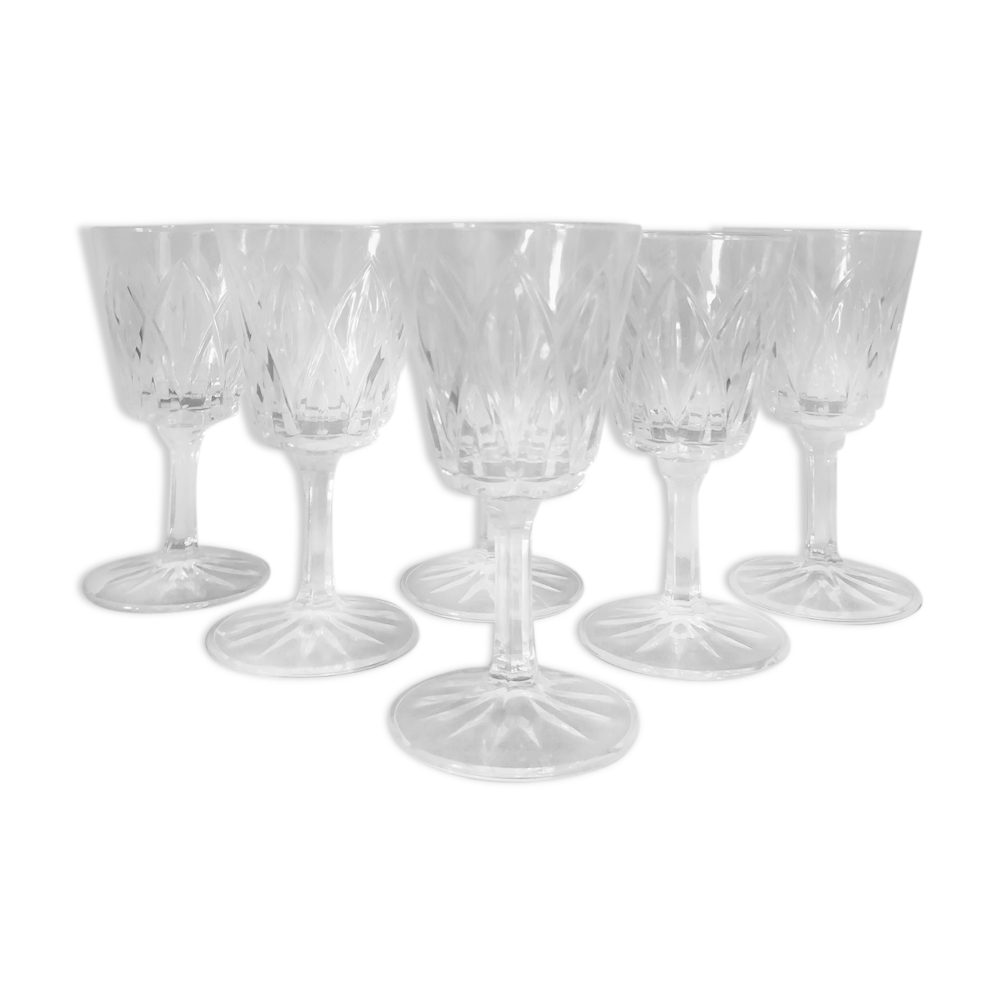 Set of 6 vintage diamond glasses