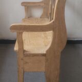 Banc brut avec dossier en bois chene