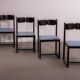Italian beech and boucle dining chairs