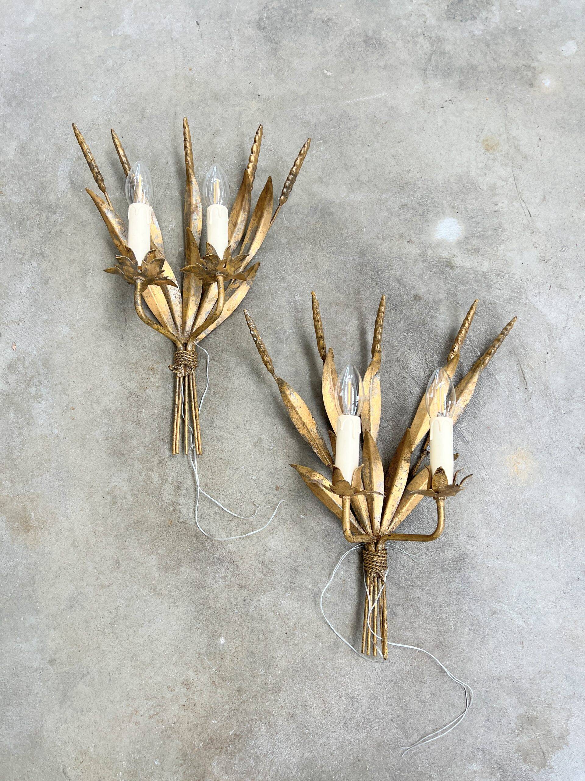 Pair of Wall Lights "Wheat Sheaf"