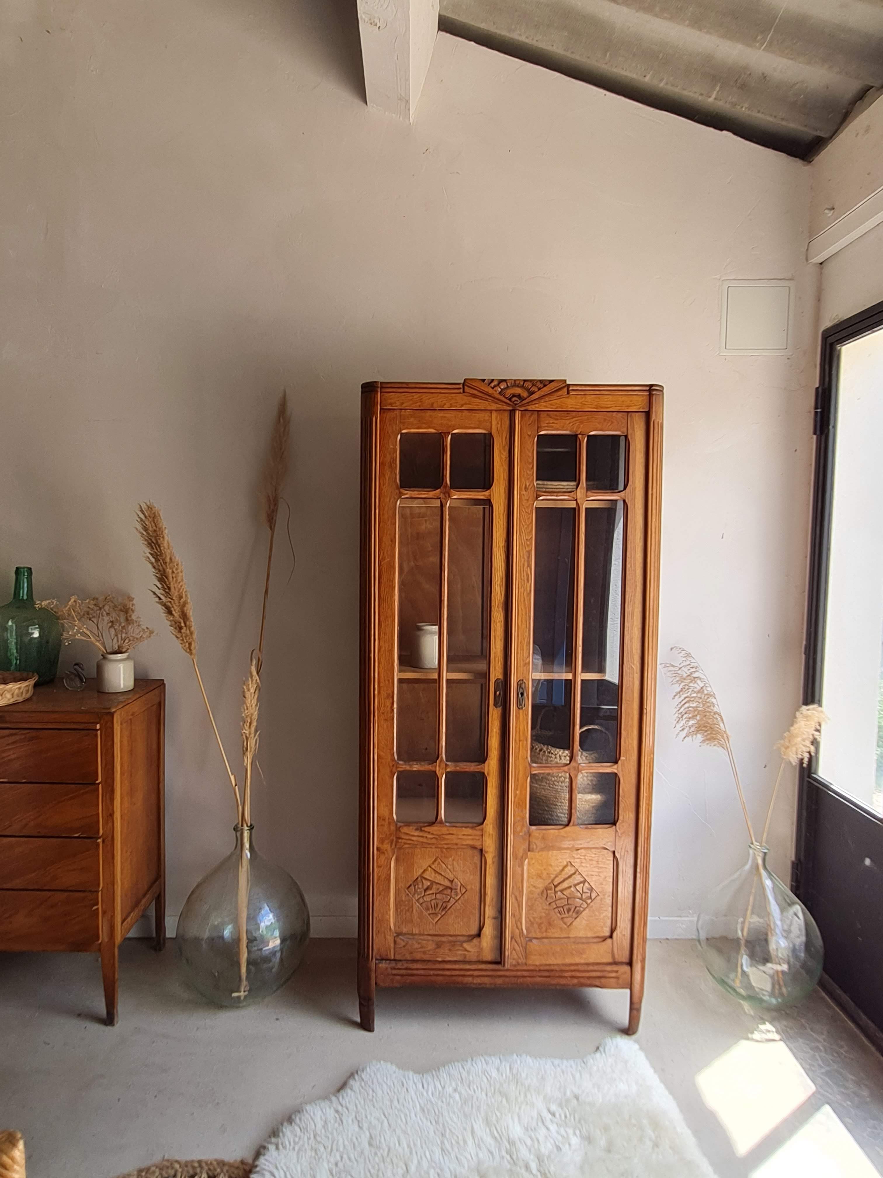 Parisian art deco glass cabinet