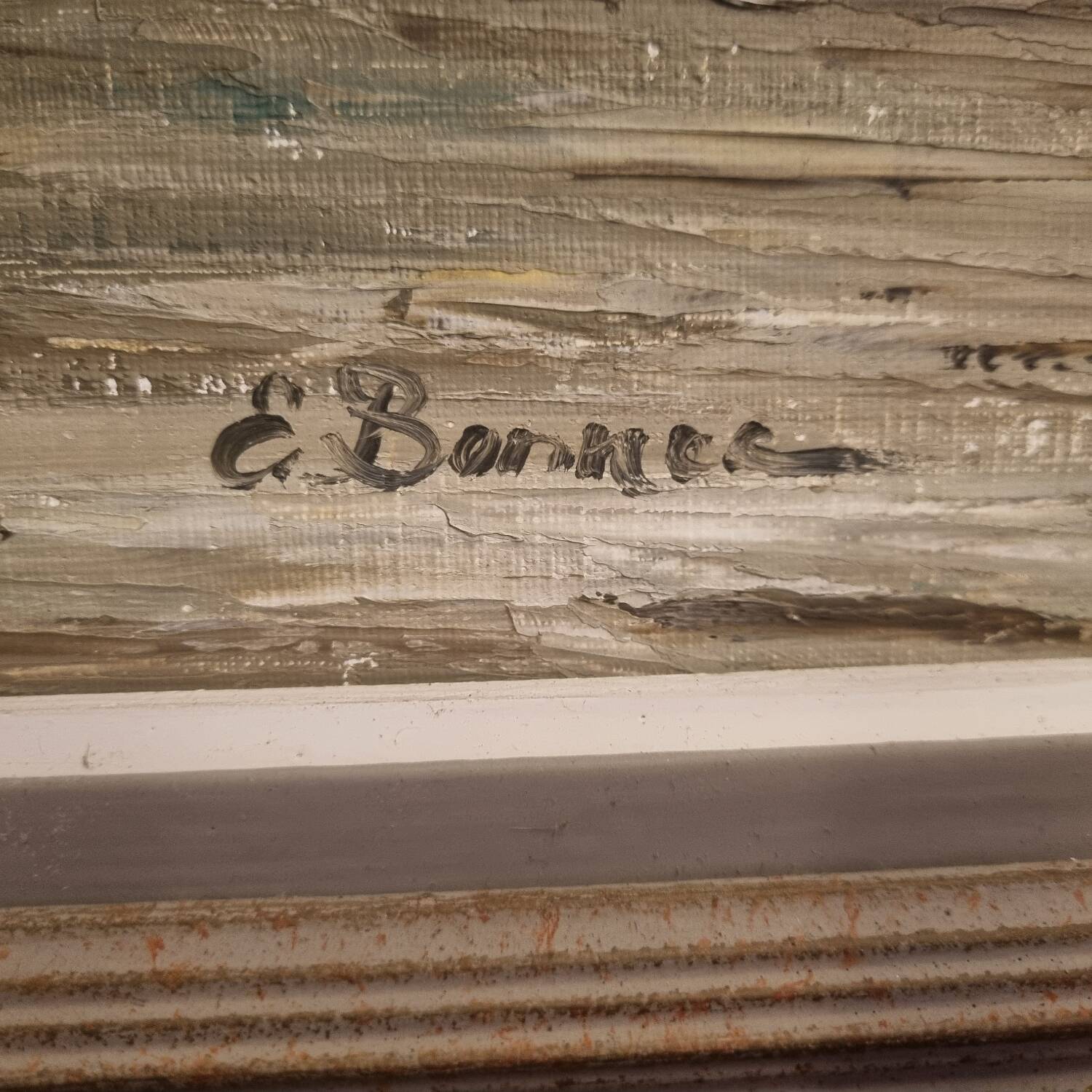 Painting by C. Bonnec, landscape of Brittany