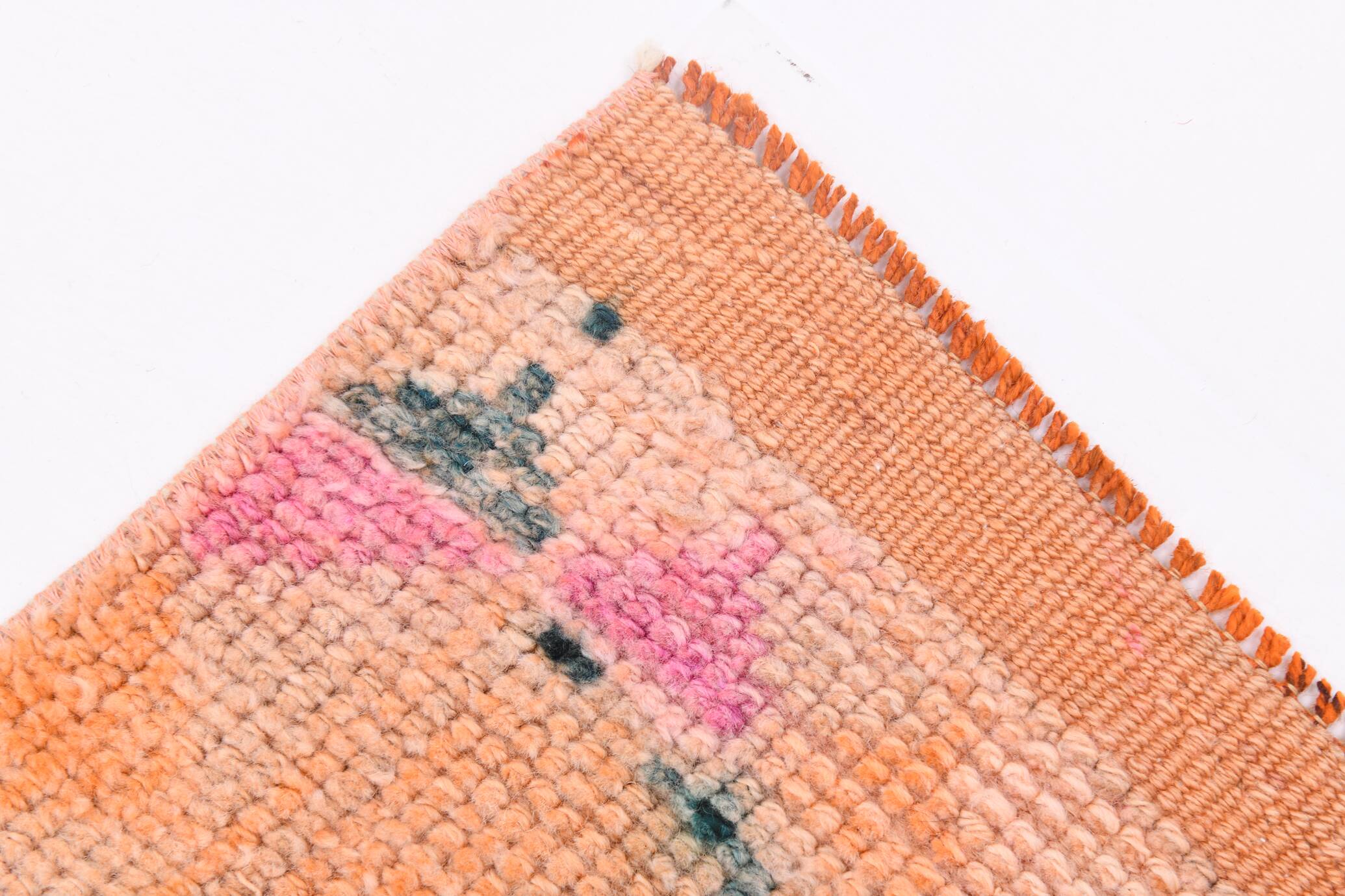 Peach & Pink Hallway Vintage Runner Rug, 84x310Cm