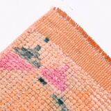 Peach & Pink Hallway Vintage Runner Rug, 84x310Cm