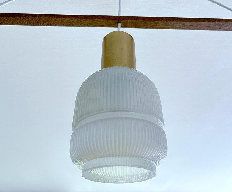 Mid Century Danish Teak Pendant  Light