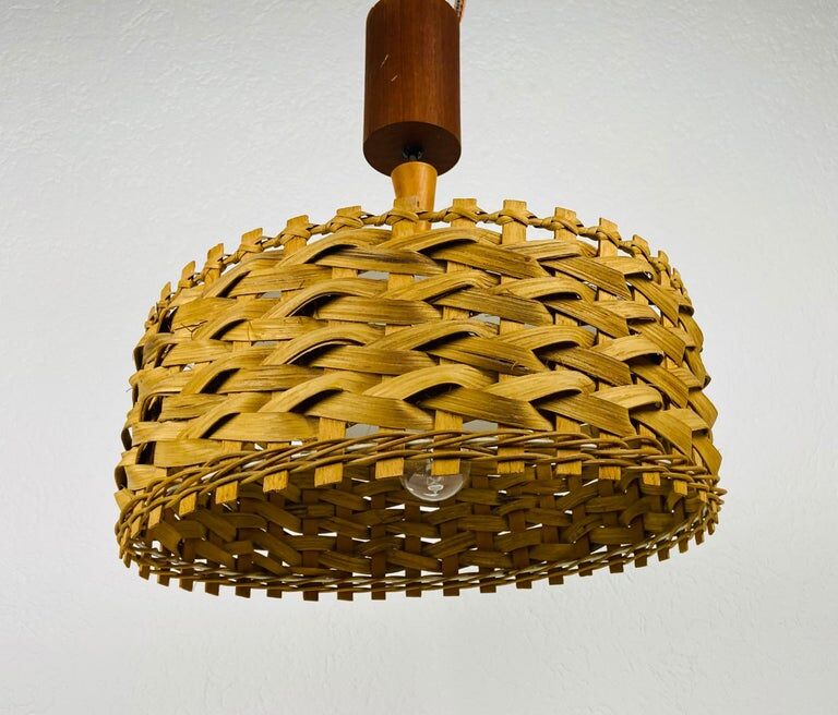 Wooden suspension lamp, Sweden, 1960s