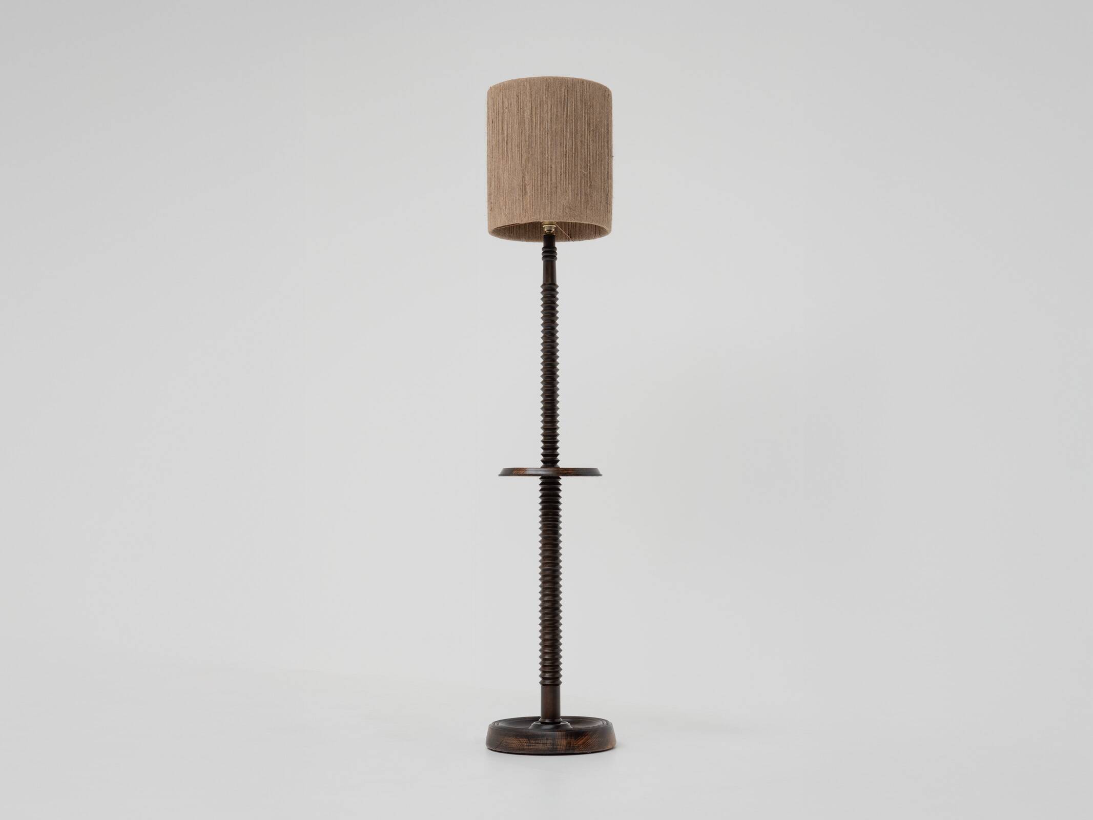 French Turned Floor Lamp, 1950s, France