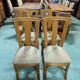 1980s dining room in rattan and oak veneer