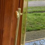 Vintage Dressing Table and Stool in Brass, 1950s, Set of 2