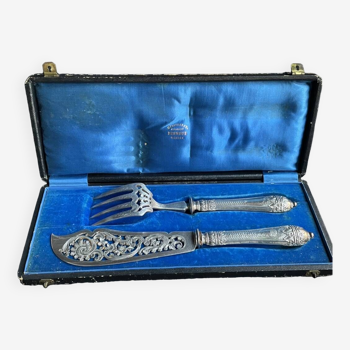 Fish serving cutlery – Silver Head of Minerva