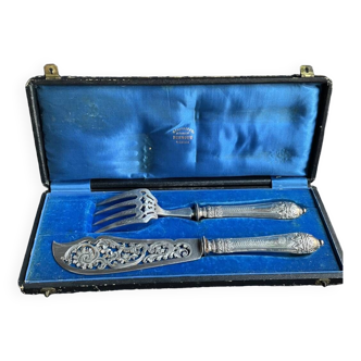 Fish serving cutlery – Silver Head of Minerva