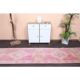 Vintage Turkish Hand-Knotted Wool Cotton Pink Runner Rug 80x365