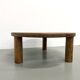 Modernist tripod coffee table in solid oak, DLG Perriand, Chapo, years.