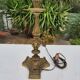 Pair of 19th century bronze lamps ibex decorations