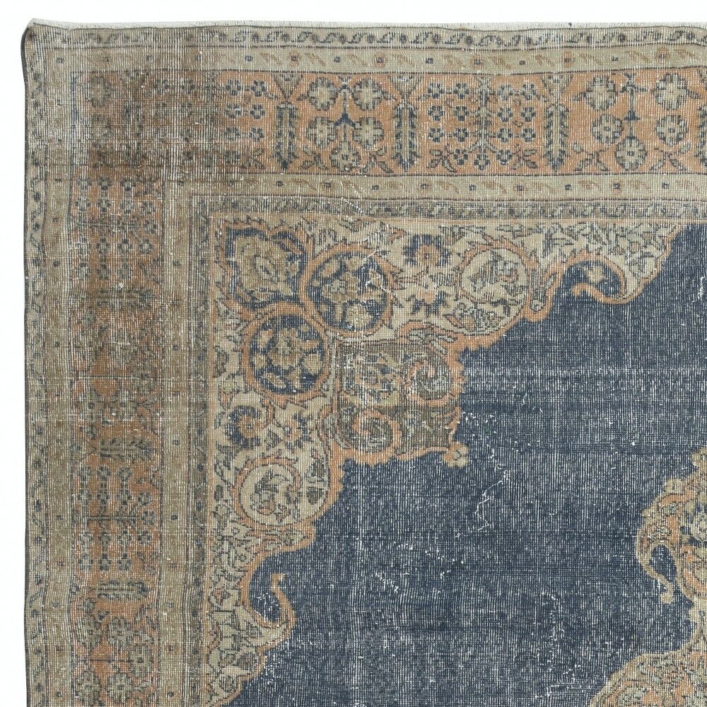 Vintage Handmade Wool Large Area Rug, One of a kind Turkish Carpet