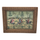 Ancient Indo-Persian painting with wooden mosaic frame