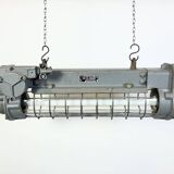 Grey Industrial Hanging Tube Light from Elektrosvit, 1970s