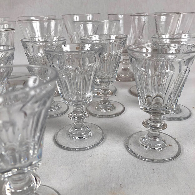 Series of twenty-five crystal stemmed glasses