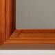 Italian walnut wood square mirror – elegant 1970s design
