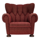 1960s, Danish relax armchair, original red furniture wool, oak wood legs.